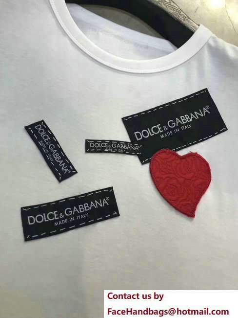 Dolce  &  Gabbana T-Shirt Logo and Heart White 2018